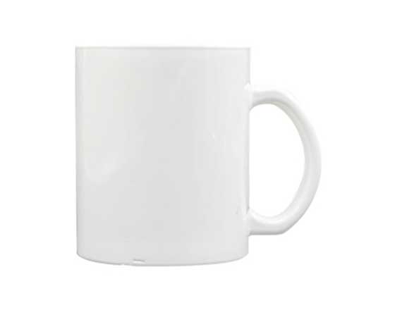11oz All White Glass Mug