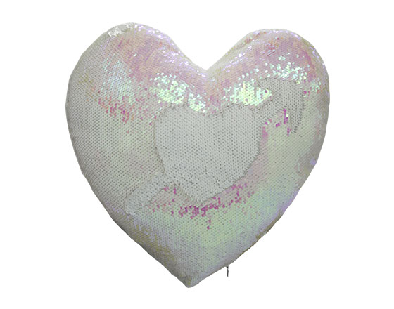 Sublimation Heart Shape Flip Magic Sequin Pillow Cover(Pink)