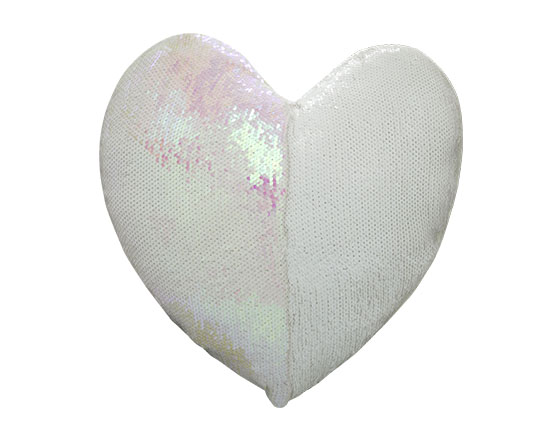 Sublimation Heart Shape Flip Magic Sequin Pillow Cover(Pink)