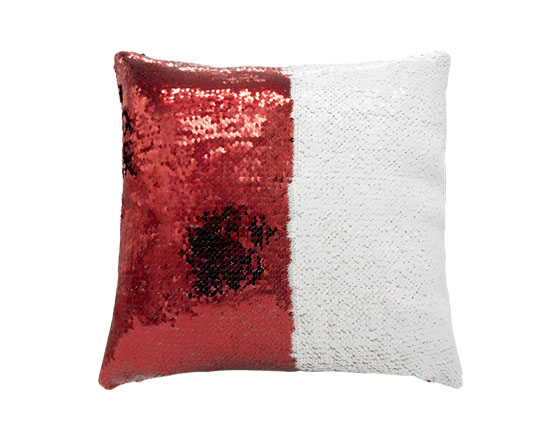 red sequin cushion