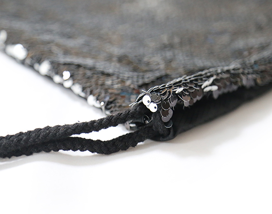 Sublimation Printable Blank Sequin Drawstring Backpack(Black)