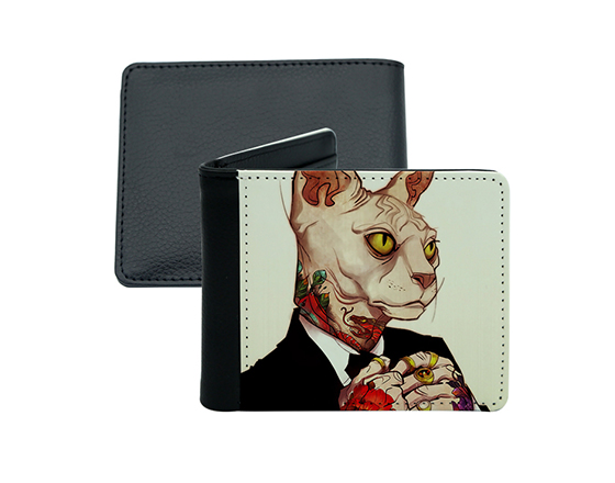 Sublimation PU Leather Men's Wallets With Coin Purse                       