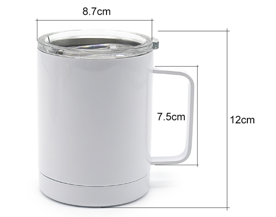 10oz/350ml Sublimation Stainless Steel YETI Thermos Cup with Handle &Lid 