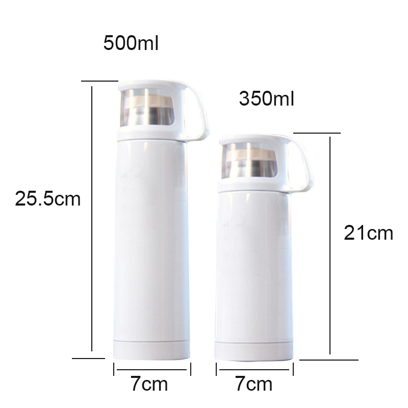 350/500ml Sublimation Stainless Steel Vacuum Flask With Clear Cap 