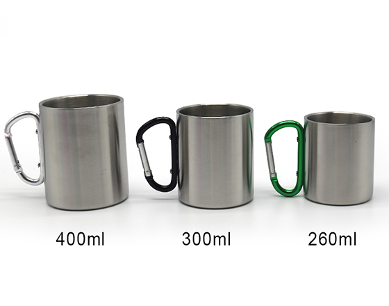 Sublimation Doule Walled Stainess Steel Mug With Carabiner Handle