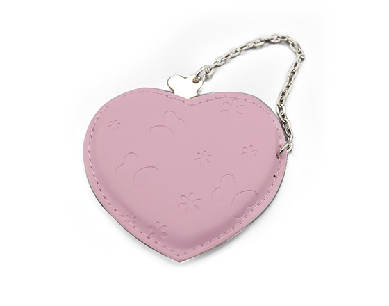 Sublimation Heart Shape Leather Cosmetic Mirror