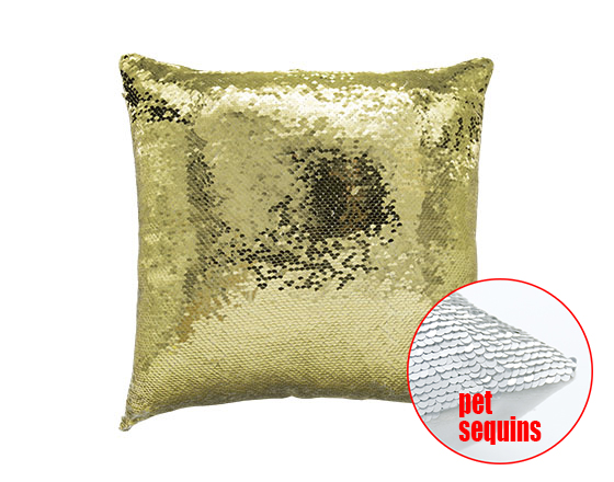 Sublimation Square Flip Magic Sequin Pillow Cover （Gold）