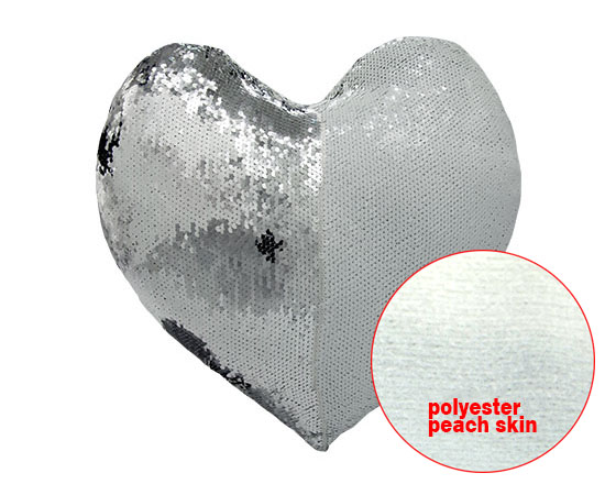 Sublimation Heart Shape Sequin Pillow Cover (Silver)