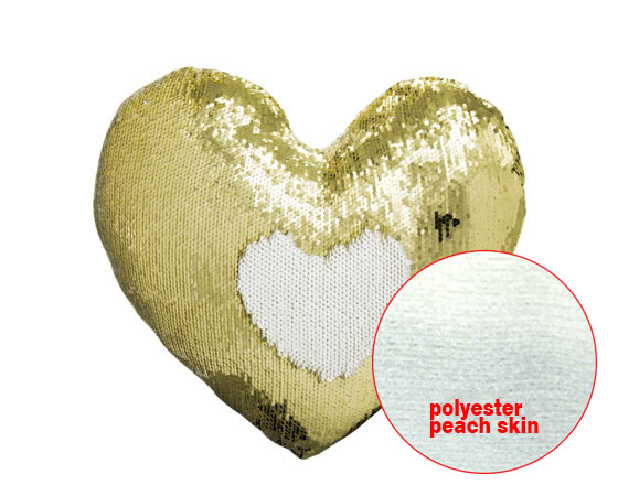 Sublimation Heart Shape Flip Magic Sequin Pillow Cover （Gold）