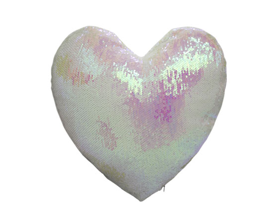 Sublimation Heart Shape Flip Magic Sequin Pillow Cover(Pink)