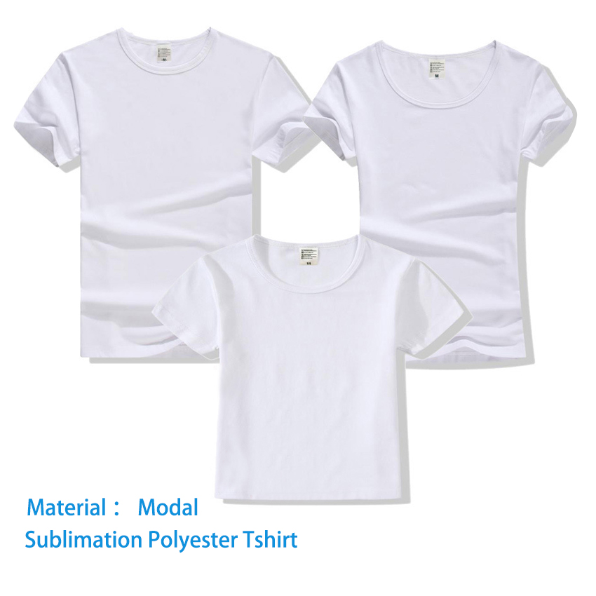 Sublimation Polyester Modal 185g Round Neck Short Sleeves Tshirt 