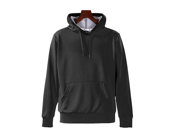 Sublimation Custom 500g Super Velvet  Round Neck Hooded Pullover Tshirt (Black)