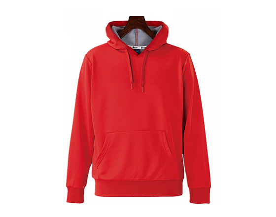Sublimation Custom 500g Super Velvet  Round Neck Hooded Pullover Tshirt (Red)