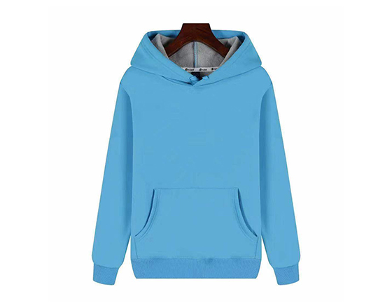 Sublimation 500g Super Velvet Round Neck Hooded Pullover Tshirt (Light Blue)