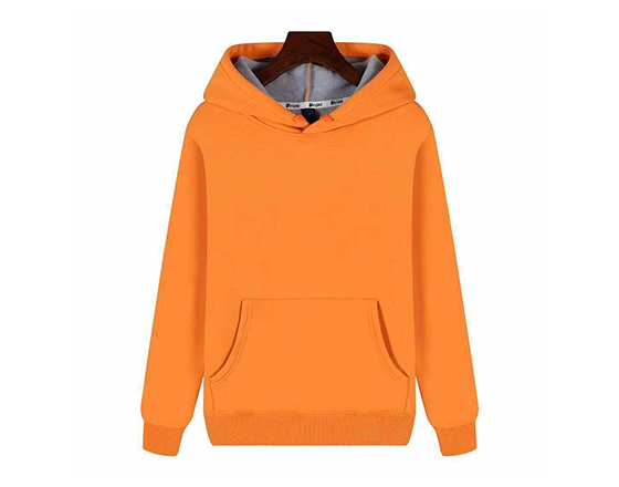 Sublimation Custom 500g Super Velvet  Round Neck Hooded Pullover Tshirt(Orange)