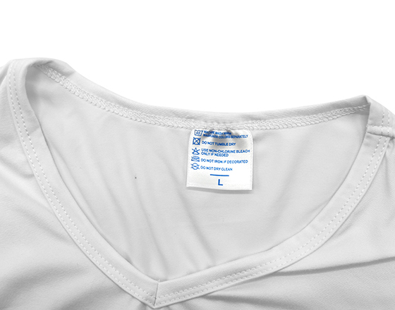 Sublimation Polyester Modal shoulder 185g V Neck Long Sleeves Tshirt 