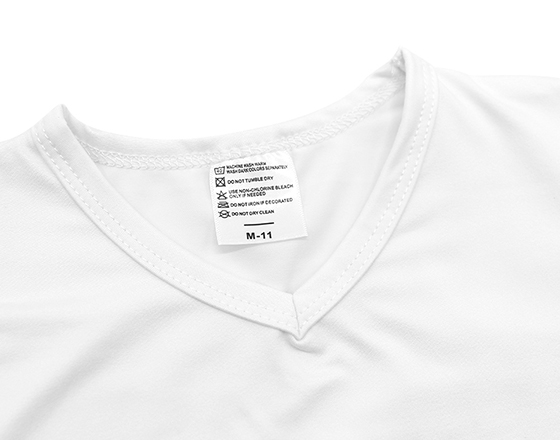 Sublimation Polyester Modal shoulder 185g V Neck Long Sleeves Tshirt 