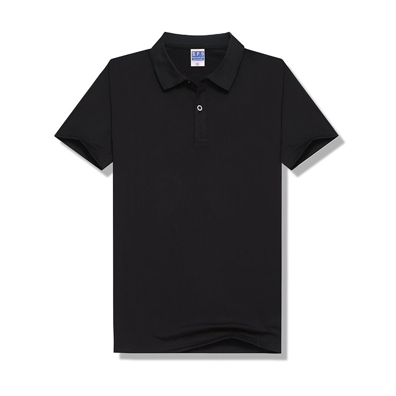 100% Polyester Sublimation Custom Pure Black Modal 200g POLO Neck Tshirt 