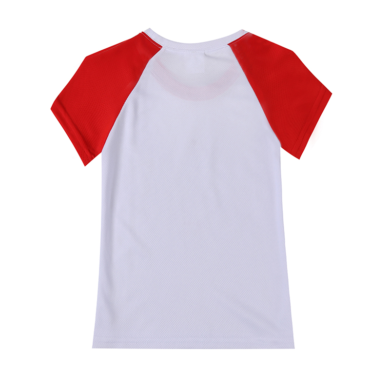Mesh Polyester Color Shoulder 185g Sublimation Round Neck Short Sleeves Tshirt