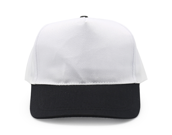 Customized Design Sublimation 5 Panel Two-Tone Color Cap Hat(Black)