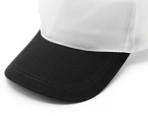 Customized Design Sublimation 5 Panel Two-Tone Color Cap Hat(Black)
