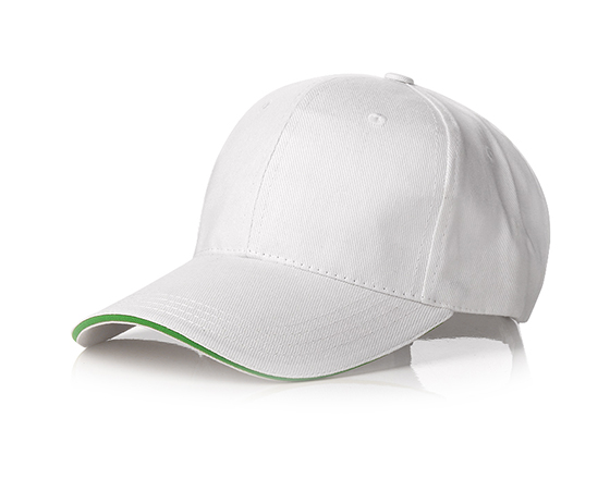 Customized Design Sublimation Blue Edge Cap Baseball Hat(White)