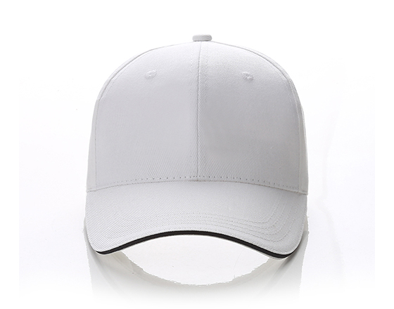 Customized Design Sublimation Blue Edge Cap Baseball Hat(White)