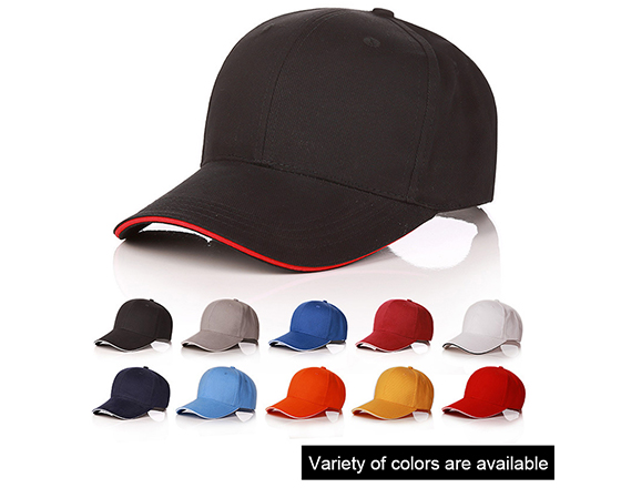 Customized Design Sublimation Blue Edge Cap Baseball Hat(White)