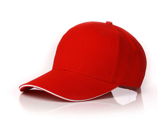 Customized Design Sublimation Color Edge Edge Cap Baseball Hat(Red)