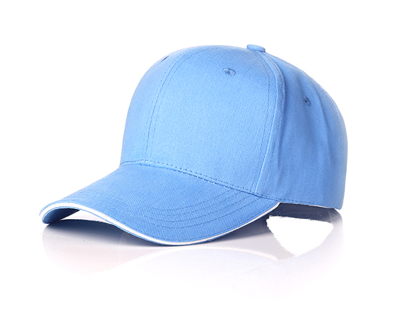 Customized Design Sublimation Color Edge Edge Cap Baseball Hat(Light Blue)