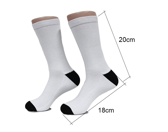 Personalized Logo DIY Heat Transfer Printing Sublimation Blank White Socks