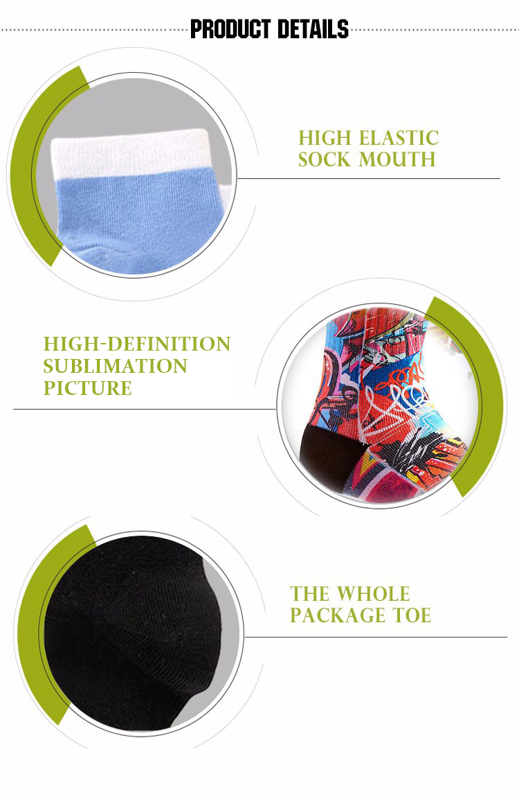 Personalized Logo DIY Heat Transfer Printing Sublimation Blank Ankle Socks