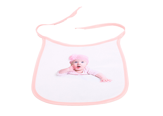 Custom Design Printable Sublimation Friendly Polyester Baby Blank Bibs(Pink) 