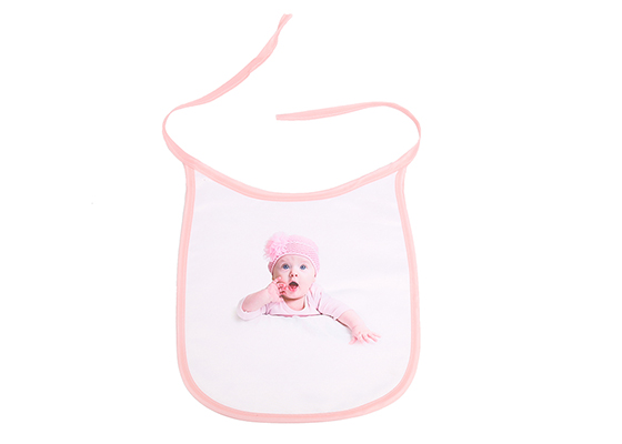 Custom Design Printable Sublimation Friendly Polyester Baby Blank Bibs(Pink) 