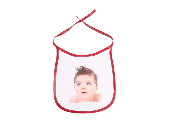 Custom Design Printable Sublimation Friendly Polyester Baby Blank Bibs(Red) 