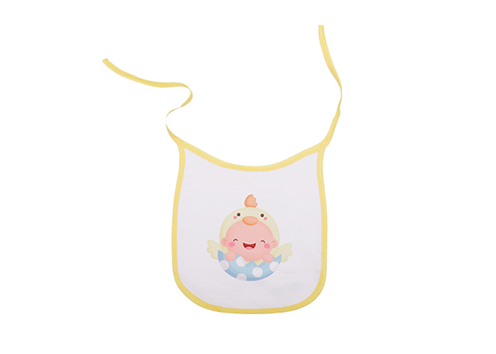 Custom Design Printable Sublimation Friendly Polyester Baby Blank Bibs(Yellow) 