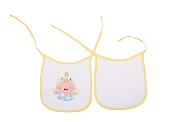 Custom Design Printable Sublimation Friendly Polyester Baby Blank Bibs(Yellow) 