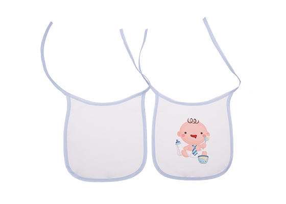 Custom Design Printable Sublimation Friendly Polyester Baby Blank Bibs(Blue)