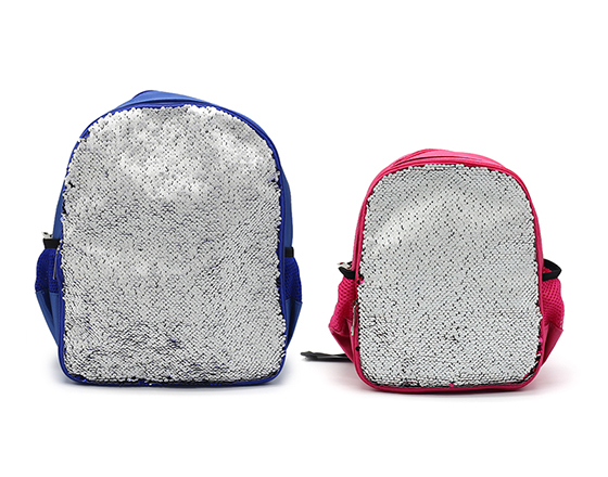 Sequin School Bag Sublimation Backpack (Blue)