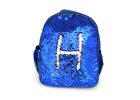 Sequin School Bag Sublimation Backpack (Blue)