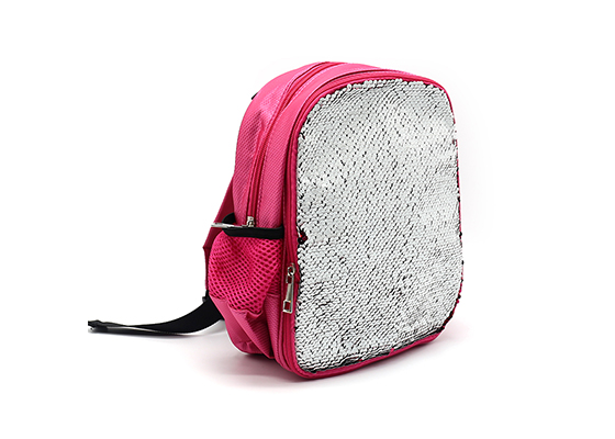 Sequin School Bag Sublimation Backpack (Pink)