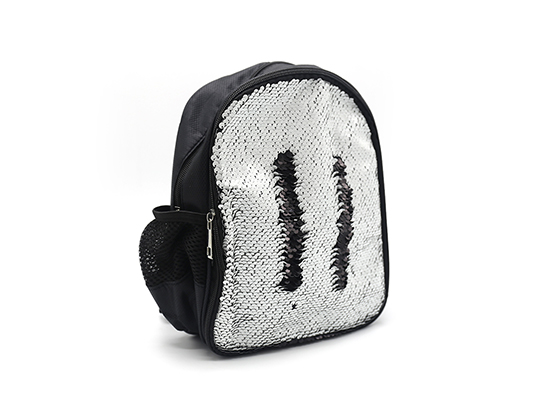 Sequin School Bag Sublimation Backpack (Black)