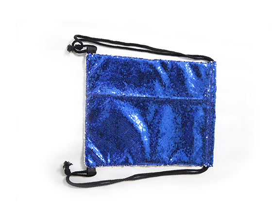 Sublimation Printable Blank Sequin Drawstring Backpack(Blue)