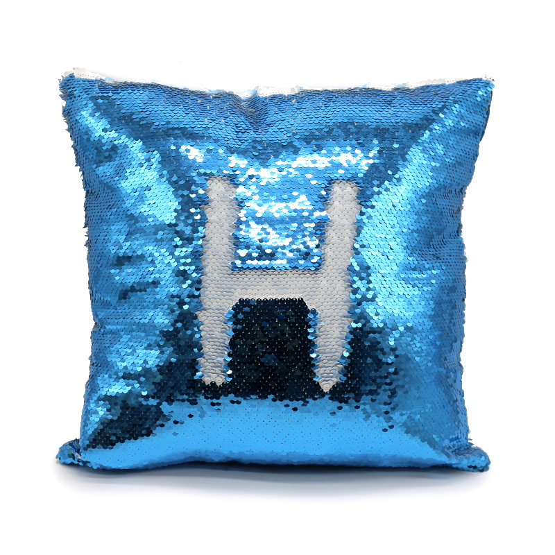 New Arrival Sequin Square Pillow Cover(Blue)