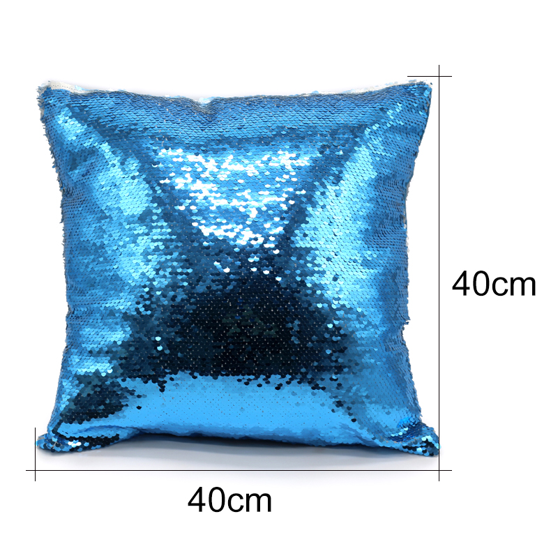 New Arrival Sequin Square Pillow Cover(Blue)