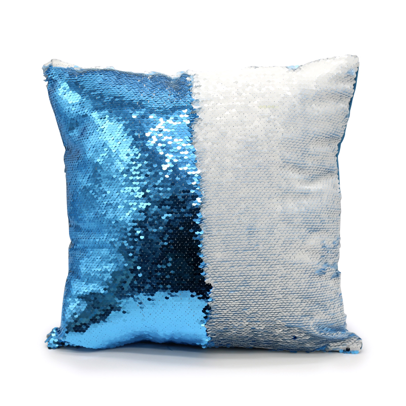 New Arrival Sequin Square Pillow Cover(Blue)